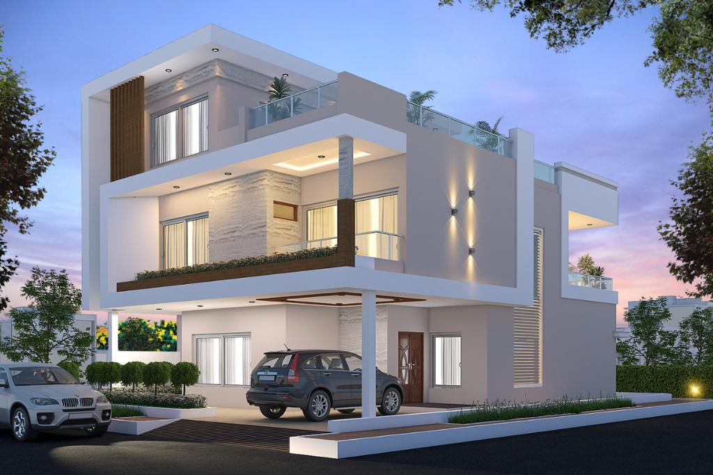 Independent villas with a contemporary architectural language.