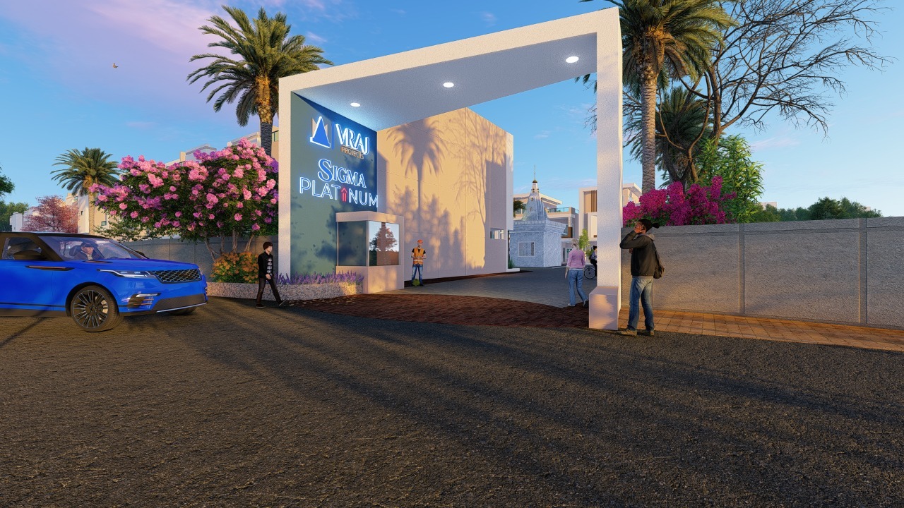 Entered through a landscaped residential gateway.
